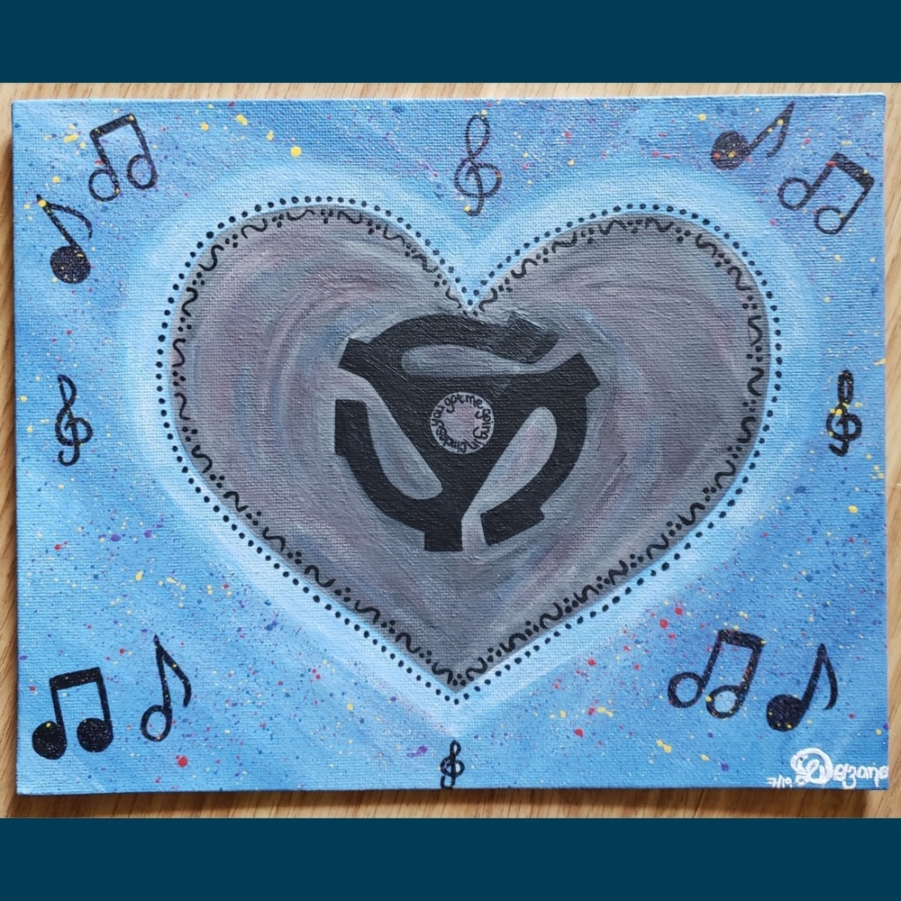 Original painting 45 rpm adapter